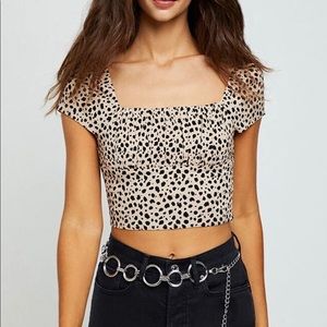 Leopard print crop top from Lottie Moss PacSun